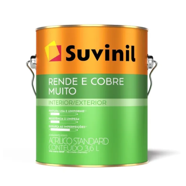 Tinta Acrílica Rende Cobre Muito Fosco Suvinil 3,6lt