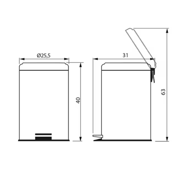 Lixeira INOX com Pedal 2L 94538112 - Tramontina - Image 4